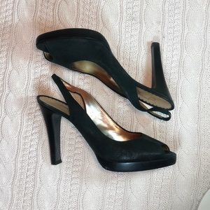 Jessica Simpson, open toe heel, black, sz 8.5